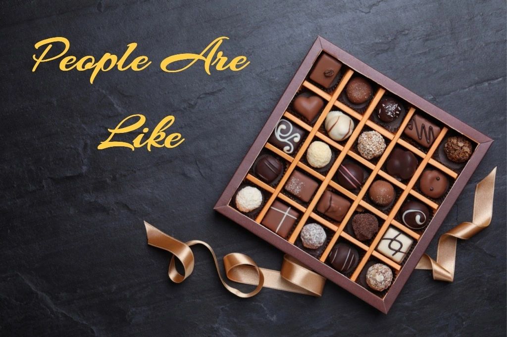 Chocolate candies representing objective versus subjective analysis